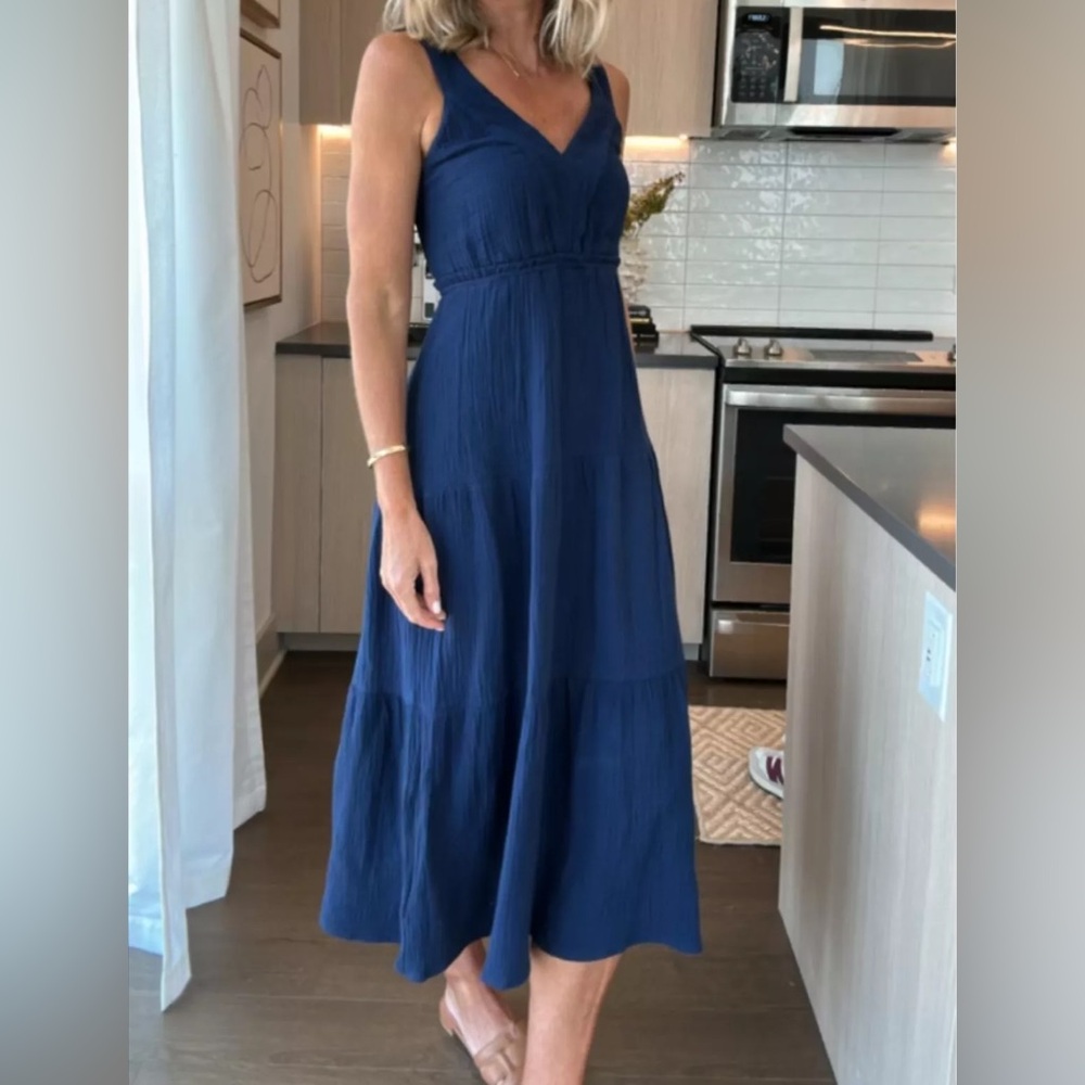 Steve Madden Blue Sleeveless Maxi Sundress